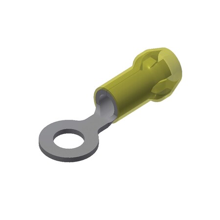 Burndy Insulated Copper Terminal, 1/4" Stud, 1.39 in L, .54 in W, Tin Plated, YAE10N3BOX